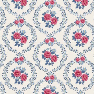 Tilda Village Life Mable Cool Cream Cotton Fabric