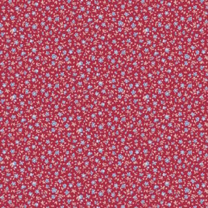 Tilda Village Life Mae Burgundy Cotton Fabric