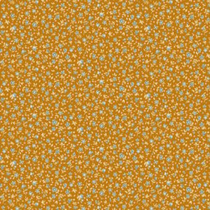 Tilda Village Life Mae Ochre cotton fabric