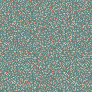 Tilda Village Life Mae Teal cotton fabric