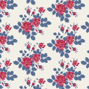 Tilda Village Life Myrtle Blue cotton Fabric