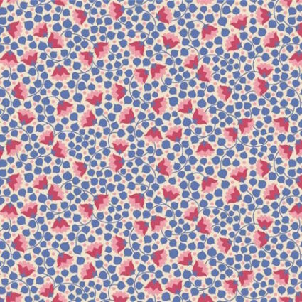 Tilda Wallflower Bellflower Denim cotton fabric