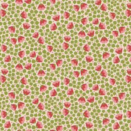 Tilda Wallflower Bellflower Green cotton Fabric