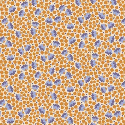 Tilda Wallflower Bellflower Mustard cotton Fabric