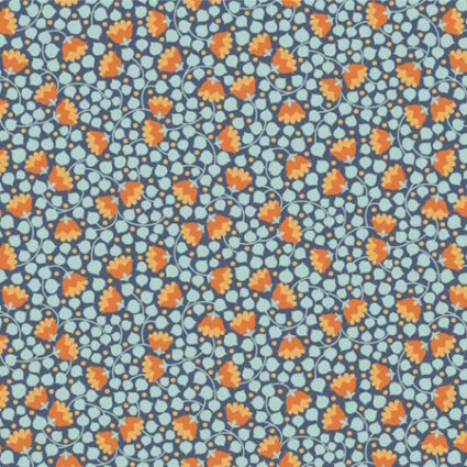 Tilda Wallflower Bellflower Prussian cotton fabric