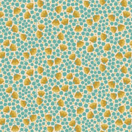 Tilda Wallflower Bellflower Teal cotton fabric