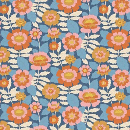 Tilda Wallflower Beverley Blue Cotton Fabric