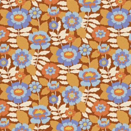 Tilda Wallflower Beverley Caramel Cotton Fabric