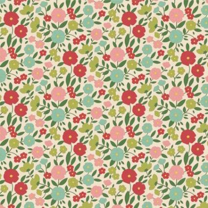 Tilda Wallflower Janice Green cotton fabric