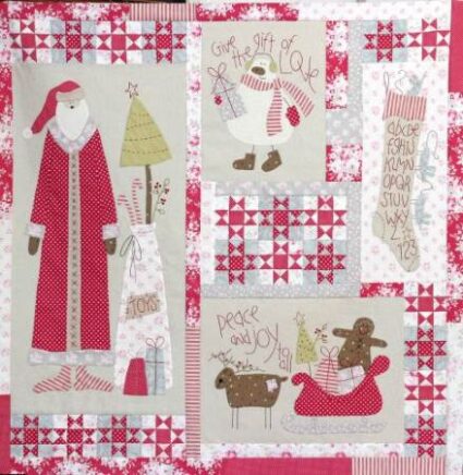 The Birdhouse Christmas Blessings Mini Quilt or Wall hanging pattern by Natalie Bird