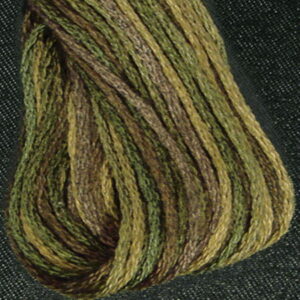 Valdani 6 Stranded Variegated Embroidery Thread Olive Green