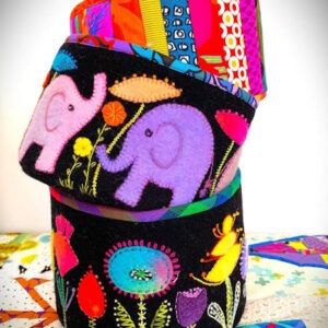 Flying Fish Sri Lankan Felt Baskets pattern in 3 sizes