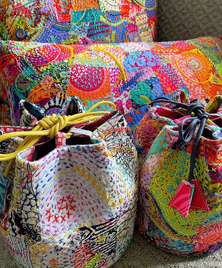 Flyingh Fish Embroidered Boro Bag and Cushion Pattern