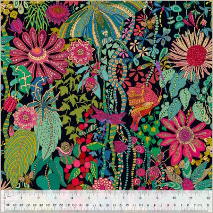 Windham Fabric Twilight Dance Black by Sally Kelly