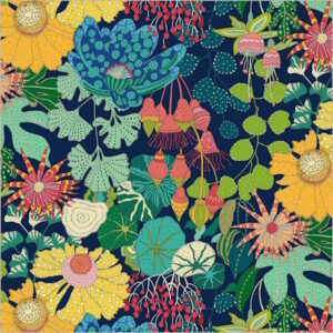 Windham fabrics Peony Park Indigo by Sally Kelly