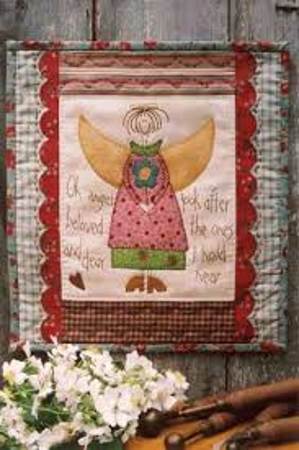 Hatched and Patched Beloved angel wall hanging pattern by Anni Downs