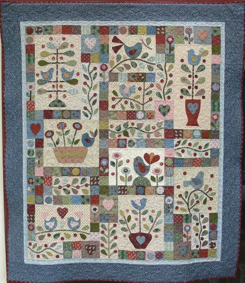 Gail Pan Block of the Month Berries and Bluebirds Block 1 Quilt Pattern ...