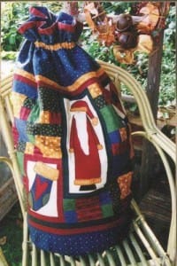 Hatched and Patched Here Comes Santa Christmas Sack