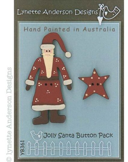 Lynette Anderson Jolly Santa Button and Star