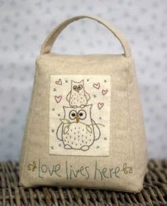 The Birdhouse Sentimental Stitches Doorstop and Fabric Bucket Pattern by Natalie Bird