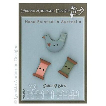 Lynette Anderson Sewing Bird Hand Painted button set