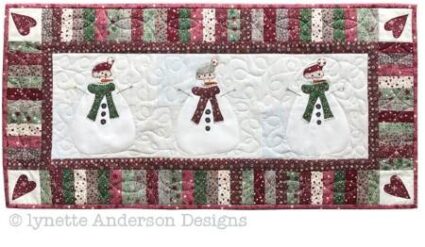 Lynette Anderson Lets build a snowman Christmas Table runner pattern