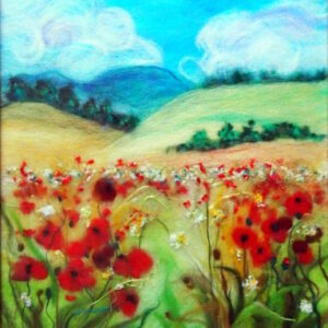 ‘Field with Red Poppies‘ Wool Painting workshop with Raya Brown