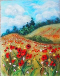 ‘Field with Red Poppies‘ Wool Painting Workshop with Raya Brown at Poppy Patch