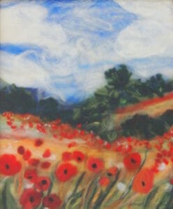 ‘Field with Red Poppies‘ Wool Painting workshop with Raya Brown.
